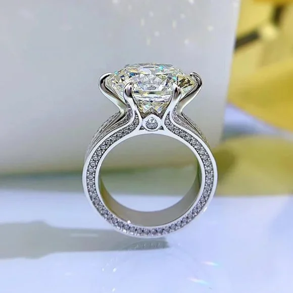 Certified 10ct. t.w. Moissanite Diamond Solitaire Luxury Engagement Ring NEW - Picture 6 of 16